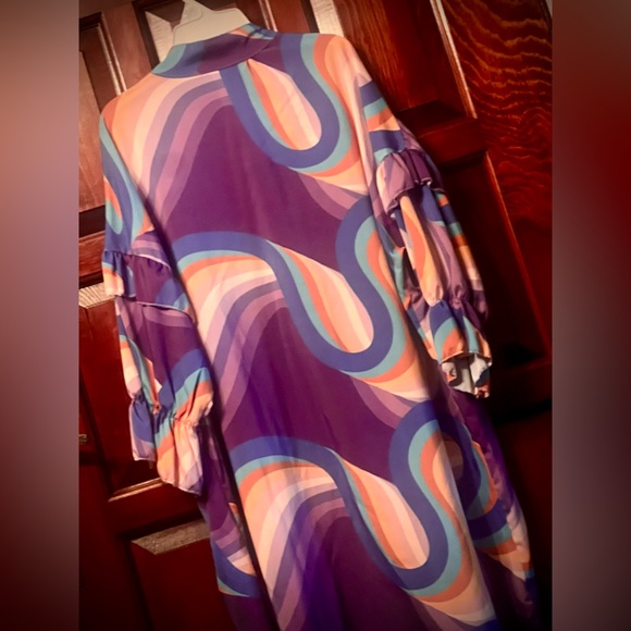 New NWT MADE IN ITALY purple orange blue babydoll dress or maternal tunic - Picture 3 of 13